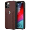 BMW BMHCP12LRSPPR Apple iPhone 12 Pro Max 6,7″ red kietas dėklas Leather Curve Perforate