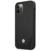 BMW BMHCP12MRSWPK iPhone 12 / 12 Pro 6,1″ juodos spalvos kietas dėklas Leather Perforate