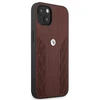 BMW BMHCP13MRSPPR Apple iPhone 13 / 14 / 15 6,1″ red kietas dėklas Leather Curve Perforate