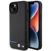 Dėklas BMW BMHCP15M22NBCK Apple iPhone 15 Plus / 14 Plus 6.7″ juodos spalvos Leather Carbon