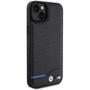 Dėklas BMW BMHCP15M22NBCK Apple iPhone 15 Plus / 14 Plus 6.7″ juodos spalvos Leather Carbon