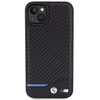 Dėklas BMW BMHCP15M22NBCK Apple iPhone 15 Plus / 14 Plus 6.7″ juodos spalvos Leather Carbon