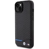Dėklas BMW BMHCP15M22NBCK Apple iPhone 15 Plus / 14 Plus 6.7″ juodos spalvos Leather Carbon