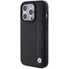 Dėklas BMW BMHCP15X22RDPK Apple iPhone 15 Pro Max 6.7″ juodos spalvos kietas dėklas Leather Textured & Stripe