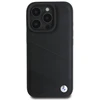 BMW BMHCP16L23RCGPK Apple iPhone 16 Pro 6.3″ juodos spalvos kietas dėklas Sign Leather Crossing Lines Pattern