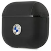 BMW BMA3SSLBK AirPods 3 dėklas juodos spalvos Geniune Leather sidabro spalvos Logo
