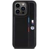 Dėklas BMW BMHCP15L23 PUPVK Apple iPhone 15 Pro 6.1″ juodos spalvos kietas dėklas Perforated Tricolor Line