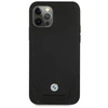 BMW BMHCP12LRSWPK Apple iPhone 12 Pro Max 6,7″ juodos spalvos kietas dėklas Leather Perforate