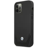 BMW BMHCP12LRSWPK Apple iPhone 12 Pro Max 6,7″ juodos spalvos kietas dėklas Leather Perforate
