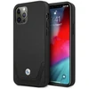 BMW BMHCP12LRSWPK Apple iPhone 12 Pro Max 6,7″ juodos spalvos kietas dėklas Leather Perforate
