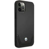 BMW BMHCP12LRSWPK Apple iPhone 12 Pro Max 6,7″ juodos spalvos kietas dėklas Leather Perforate