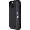 Dėklas BMW BMHCP15M23 PUPVK Apple iPhone 15 Plus 14 Plus 6.7″ juodos spalvos kietas dėklas Perforated Tricolor Line