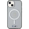 BMW BMHMP15SHCRS Apple iPhone 15 / 14 / 13 6.1" skaidrus dėklas hardcase Sidabrinis Ring MagSafe