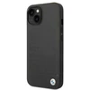 BMW BMHMP14MSLLBK Apple iPhone 14 Plus / 15 Plus 6,7″ juodos spalvos kietas dėklas Signature Logo Imprint Mag
