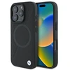 BMW BMHMP16L23RTPK Apple iPhone 16 Pro 6.3″ juodos spalvos kietas dėklas Sign Leather Half Textured And Circle Mag
