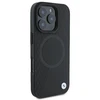 BMW BMHMP16L23RTPK Apple iPhone 16 Pro 6.3″ juodos spalvos kietas dėklas Sign Leather Half Textured And Circle Mag