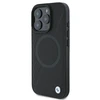 BMW BMHMP16L23RTPK Apple iPhone 16 Pro 6.3″ juodos spalvos kietas dėklas Sign Leather Half Textured And Circle Mag