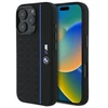BMW BMHMP16X23SHEB Apple iPhone 16 Pro Max 6.9″ juodos spalvos kietas dėklas Silicone Hexagon Mėlyna Line MagSa