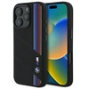 BMW BMHMP16X23SCUK Apple iPhone 16 Pro Max 6.9″ juodos spalvos kietas dėklas Silicone Cut Tricolor Lines MagSafe