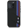 BMW BMHMP16X23SCUK Apple iPhone 16 Pro Max 6.9″ juodos spalvos kietas dėklas Silicone Cut Tricolor Lines MagSafe