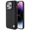 Dėklas BMW BMHCP15L22RDPK Apple iPhone 15 Pro 6.1″ juodos spalvos kietas dėklas Leather Textured & Stripe
