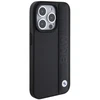 Dėklas BMW BMHCP15L22RDPK Apple iPhone 15 Pro 6.1″ juodos spalvos kietas dėklas Leather Textured & Stripe