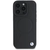 BMW BMHMP16X23RTPK Apple iPhone 16 Pro Max 6.9″ juodos spalvos kietas dėklas Sign Leather Half Textured And Circle MagSa
