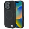 BMW BMHMP16X23RTPK Apple iPhone 16 Pro Max 6.9″ juodos spalvos kietas dėklas Sign Leather Half Textured And Circle MagSa