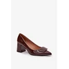 Bordo spalvos aukštakulniai bateliai su dekoratyvine detale Step in style