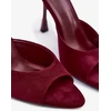 Bordo spalvos basutės su kulnu Cherryssa iš zomšos imitacijos