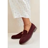 Bordo spalvos mokasinai Step in style