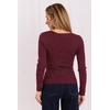 Bordo spalvos rumbuotas megztinis Italy Moda