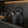 La Cuisinette Brock MWK 003 BK švilpiantis virdulys 2,5 l, juodas / plieno