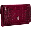 CALANDRA Portfel skórzany Damski Canaletto bordo premium krokodyl RFID