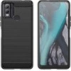Hurtel Carbon silikoninis dėklas skirtas Nokia C22 – juodos spalvos