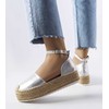 Clousson sidabrinės platforminės espadrilės