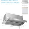 COMFEE' ištraukiamas plokščias virtuvinis gartraukis 60 cm, 400 m³/h, A+, CHL03M21S