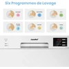 COMFEE kompaktinė laisvai pastatoma indaplovė 6 komplektams, 47 dB, KWH-TD602E-W-FR