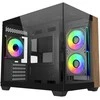 „Cooler Master Elite 481 Wood“, bokšto formos korpusas - juodas/medinis, grūdintas stiklas x 2