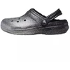 Crocs Klasikiniai klumpių tipo šlepetės su blizgučių pamušalu Sidabrinis - 205842-067