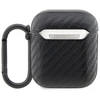Dėklas AirPods 1/2 juodas/juodas Anglies pluošto dvigubo metalinio logotipo dizainas BMW