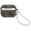 Guess PU 4G Classic Logo Pearl Strap dėklas skirtas Apple AirPods Pro 3 rudos spalvos