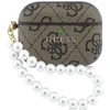Guess PU 4G Classic Logo Pearl Strap dėklas skirtas Apple AirPods Pro 3 rudos spalvos