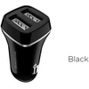 Dėklas Įkroviklis automobilinis Borofone BZ2 su dviem USB jungtimis (2.4A) juodas
