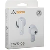 Dėklas Baltos belaidės į ausį įdedamos ausinės Sbox EB-TWS05