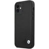 Dėklas BMW BMHCP12SRCDPK iPhone 12 mini 5,4 juodas/juodas deklas Odinis su įspaudais