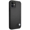 Dėklas BMW BMHCP12SRCDPK iPhone 12 mini 5,4 juodas/juodas deklas Odinis su įspaudais