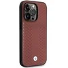 Dėklas BMW BMHCP14L22RFGR iPhone 14 Pro 6.1 bordo/burundy odinis deimantinio rašto