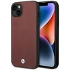 BMW BMHCP14S22RFGR dėklas Apple iPhone 14 15 13 6.1″ burgundy Leather Diamond Pattern