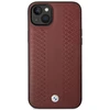 BMW BMHCP14S22RFGR dėklas Apple iPhone 14 15 13 6.1″ burgundy Leather Diamond Pattern